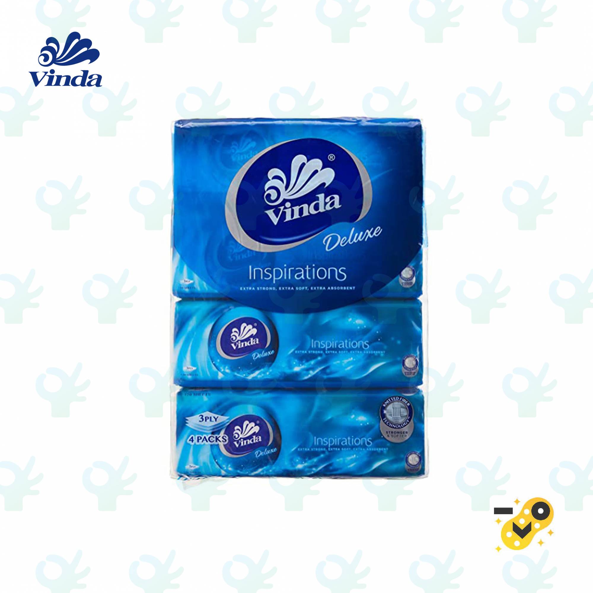 Ofiskita Vinda Deluxe Soft Pack Facial Tissue 3 Ply 4 Packs